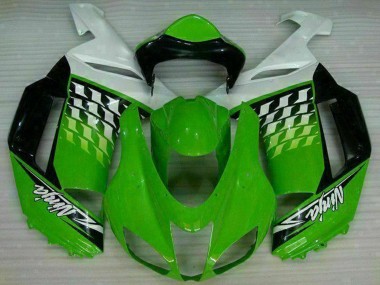 Carenado Moto Kawasaki ZX6R 2007-2008 - Verde Blanco Ninja