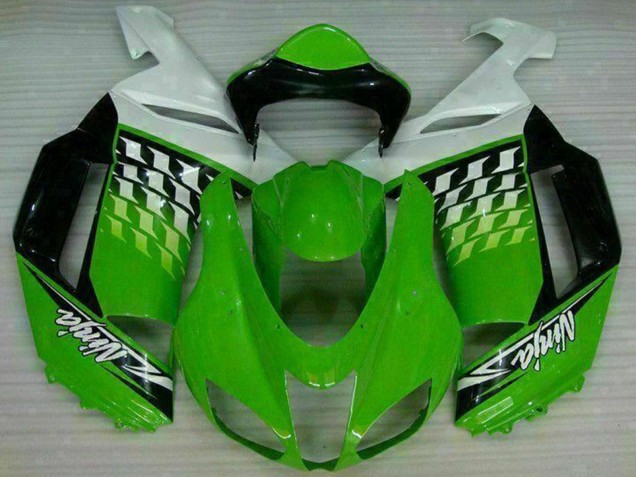 Carenado Moto Kawasaki ZX6R 2007-2008 - Verde Blanco Ninja