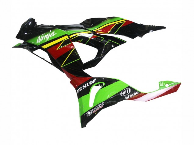 Carenado Moto Kawasaki ZX6R 2023-2025 - Verde Negro Rojo Amarillo Dunlop