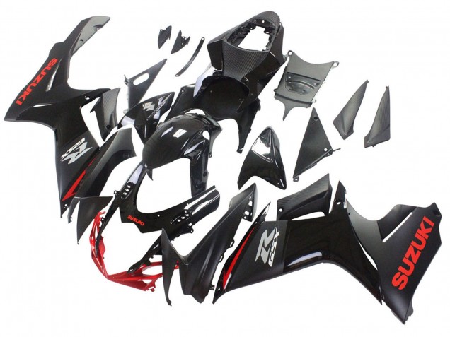 Carenado Moto Suzuki GSXR 600 / GSXR 750 2011-2024 - Negro Gris Rojo Línea
