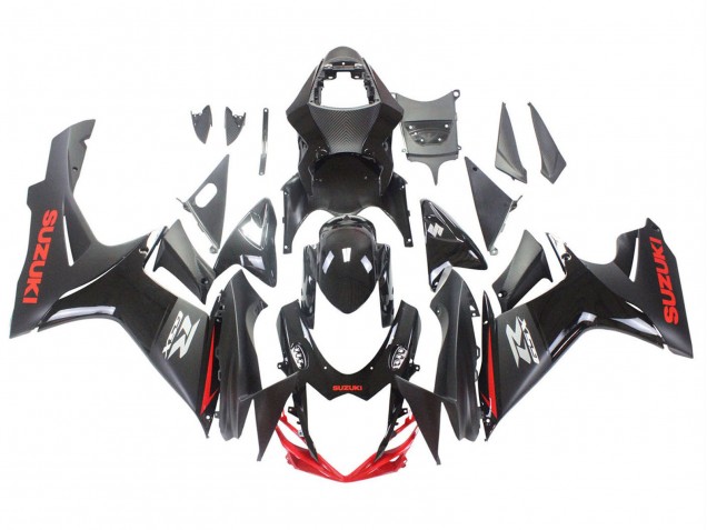 Carenado Moto Suzuki GSXR 600 / GSXR 750 2011-2024 - Negro Gris Rojo Línea