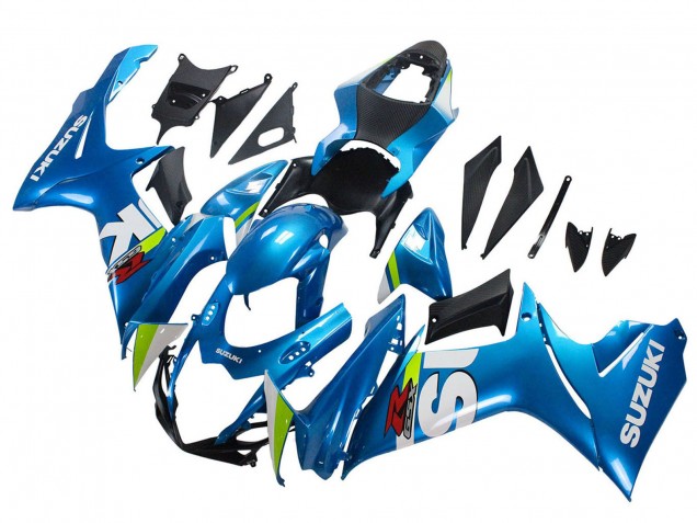 Carenado Moto Suzuki GSXR 600 / GSXR 750 2011-2024 - Azul Claro Verde Blanco Rojo