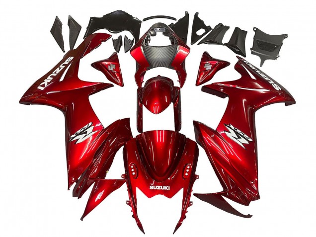 Carenado Moto Suzuki GSXR 600 / GSXR 750 2011-2024 - Rojo Blanco Calcomanía