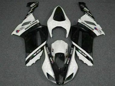 Carenado Moto Kawasaki ZX6R 2007-2008 - Negro Blanco Elf