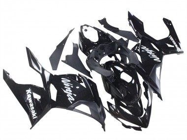 Carenado Moto Kawasaki Ninja 400 2018-2024 - Negro Brillante Negro Mate Blanco Calcomanías