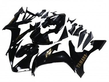Carenado Moto Yamaha YZF 1000 R1 2004-2006 - Negro Brillante Oro Calcomanías