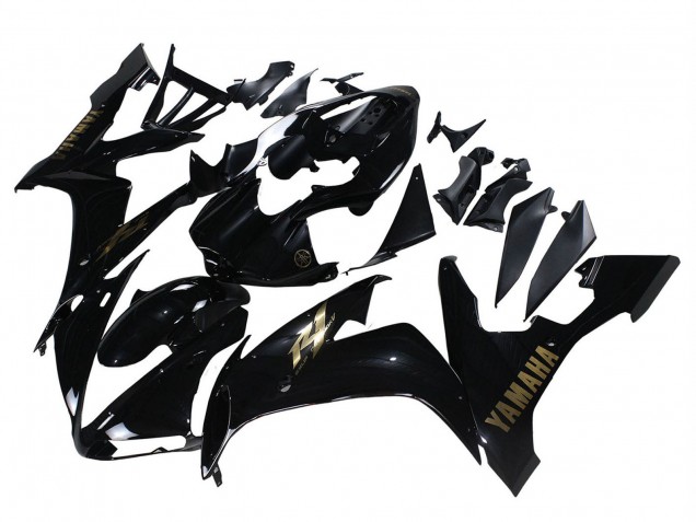 Carenado Moto Yamaha YZF 1000 R1 2004-2006 - Negro Brillante Oro Calcomanías