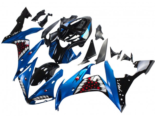 Carenado Moto Yamaha YZF 1000 R1 2004-2006 - Azul Negro Rojo Blanco Tiburón