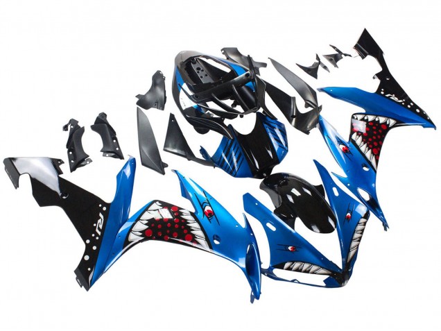 Carenado Moto Yamaha YZF 1000 R1 2004-2006 - Azul Negro Rojo Blanco Tiburón