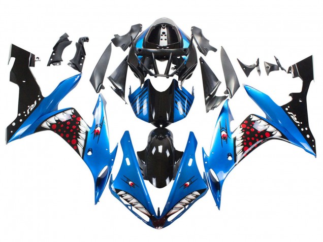 Carenado Moto Yamaha YZF 1000 R1 2004-2006 - Azul Negro Rojo Blanco Tiburón