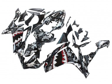 Carenado Moto Yamaha YZF 1000 R1 2007-2008 - Gris Blanco Camouflage Tiburón