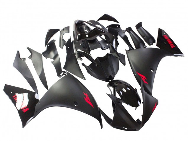 Carenados Moto Yamaha YZF 1000 R1 2009-2011 - Negro Mate Rojo Calcomanía