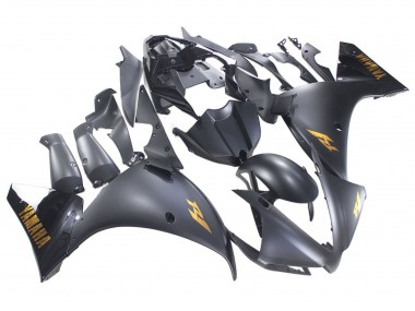 Carenado Moto Yamaha YZF 1000 R1 2012-2014 - Negro Mate Oro Calcomanías