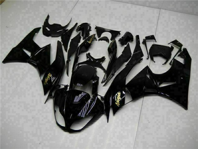 Carenado Moto Kawasaki ZX6R 2009-2012 - Negro Brillante Oro Ninja