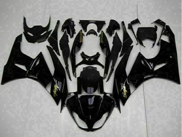 Carenado Moto Kawasaki ZX6R 2009-2012 - Negro Brillante Oro Ninja