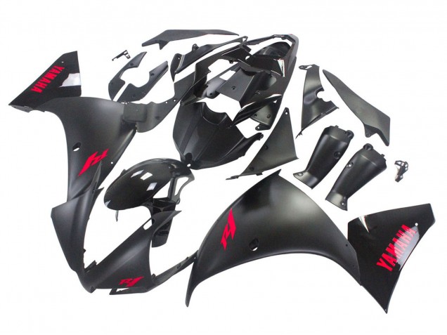Carenado Moto Yamaha YZF 1000 R1 2012-2014 - Negro Brillante Negro Mate Rojo