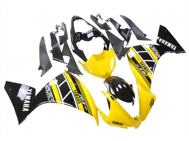 Carenado Moto Yamaha YZF 1000 R1 2012-2014 - Amarillo Blanco Negro
