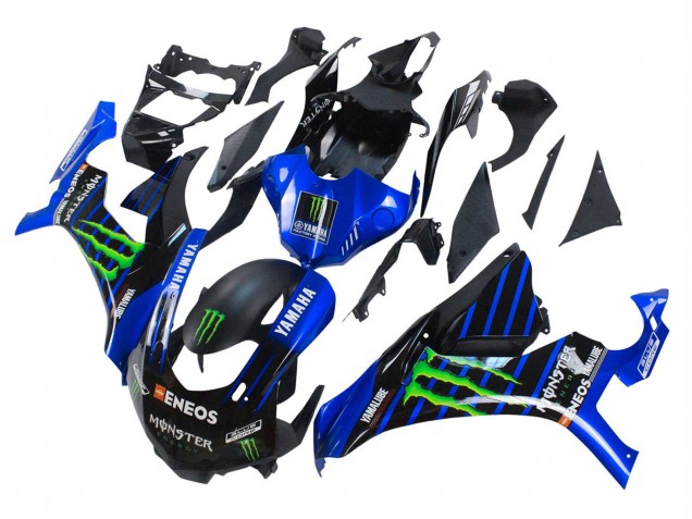 Carenado Moto Yamaha YZF 1000 R1 2015-2019 - Azul Negro Mate Verde Monstruo ENEOS