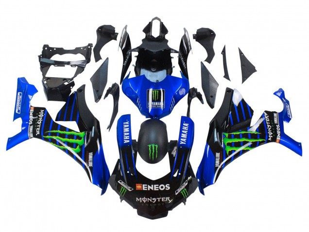 Carenado Moto Yamaha YZF 1000 R1 2015-2019 - Azul Negro Mate Verde Monstruo ENEOS