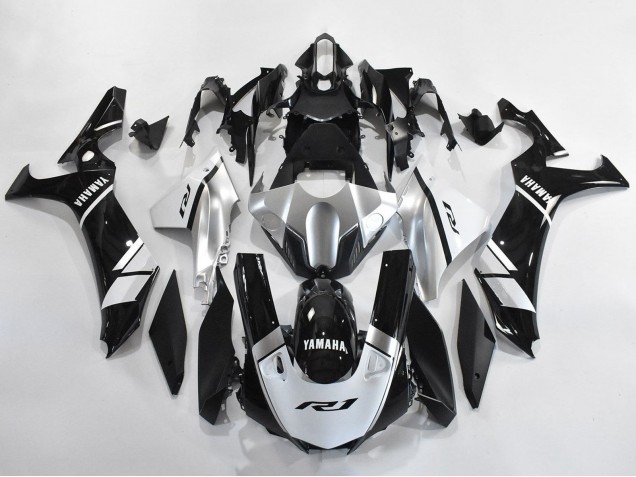 Carenado Moto Yamaha YZF 1000 R1 2020-2025 - Plata Blanco Negro Brillante