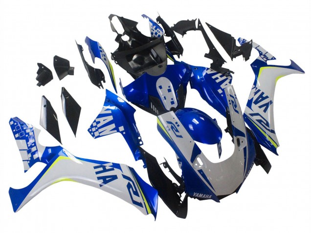 Carenado Moto Yamaha YZF 1000 R1 2020-2025 - Blanco Azul Neon Amarillo Negro Brillante