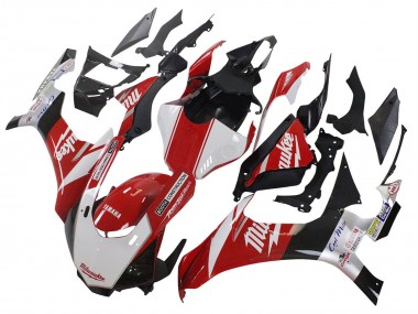 Carenado Moto Yamaha YZF 1000 R1 2020-2025 - Blanco Rojo Negro Milwaukee