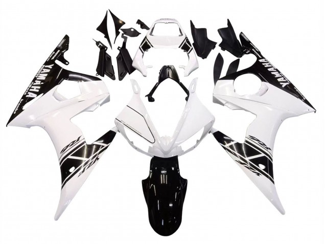 Carenados Moto Yamaha YZF R6 2003-2004 - Blanco Negro Brillante