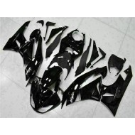 Carenado Moto Kawasaki ZX6R 2009-2012 - Negro Brillante Blanco Ninja