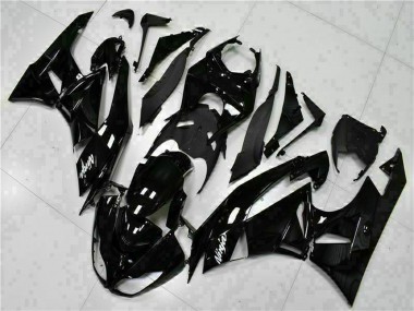 Carenado Moto Kawasaki ZX6R 2009-2012 - Negro Brillante Blanco Ninja