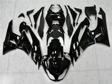 Carenado Moto Kawasaki ZX6R 2009-2012 - Negro Brillante Blanco Ninja