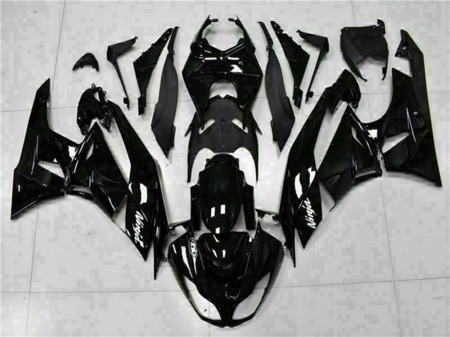 Carenado Moto Kawasaki ZX6R 2009-2012 - Negro Brillante Blanco Ninja
