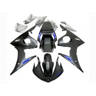 Carenado Moto Yamaha YZF R6 2003-2004 - Negro Mate Azul