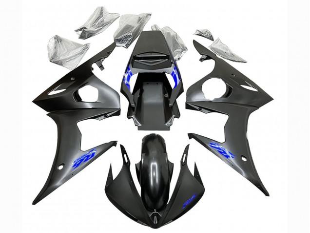 Carenado Moto Yamaha YZF R6S 2006-2009 - Negro Mate Azul