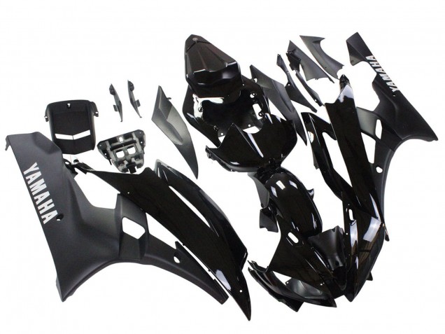 Carenado Moto Yamaha YZF 600 R6 2006-2007 - Negro Brillante Negro Mate
