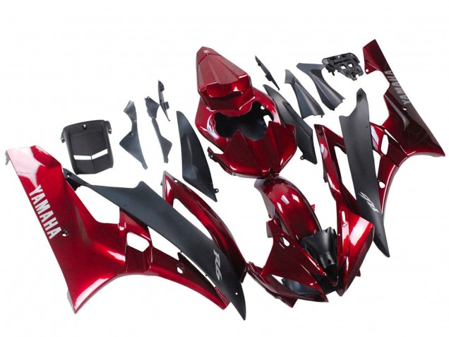 Carenados Moto Yamaha YZF 600 R6 2006-2007 - Rojo Negro Mate
