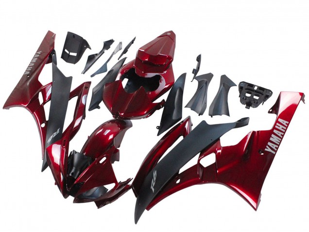 Carenados Moto Yamaha YZF 600 R6 2006-2007 - Rojo Negro Mate