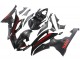 Carenado Moto Yamaha YZF 600 R6 2008-2016 - Negro Brillante Negro Mate Rojo Raya
