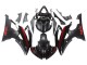 Carenado Moto Yamaha YZF 600 R6 2008-2016 - Negro Brillante Negro Mate Rojo Raya