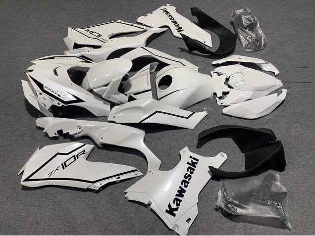 Carenado Moto Kawasaki ZX10R 2021-2025 - Blanco Perla Negro