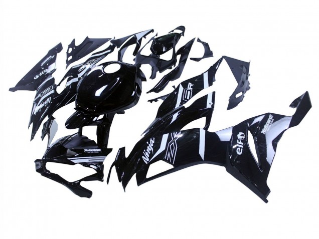 Carenado Moto Kawasaki ZX6R 2019-2022 - Negro Brillante Blanco