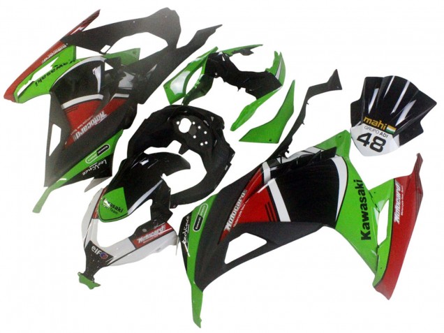 Carenado Moto Kawasaki EX300 2013-2024 - Verde Blanco Rojo Negro Elf