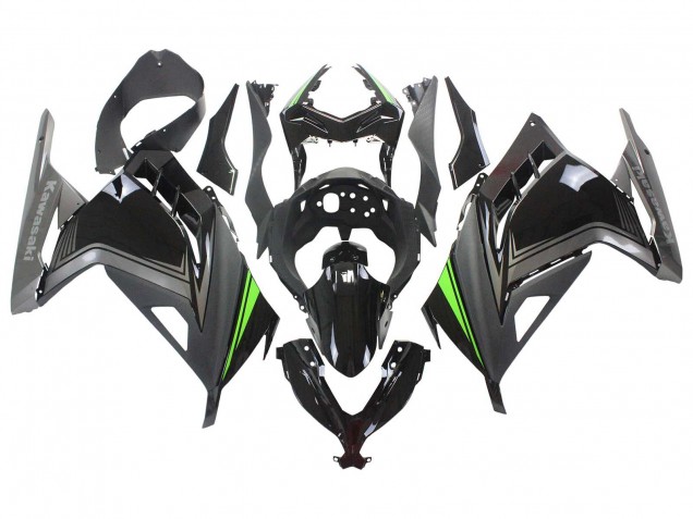 Carenado Moto Kawasaki EX300 2013-2024 - Negro Brillante Negro Mate Verde