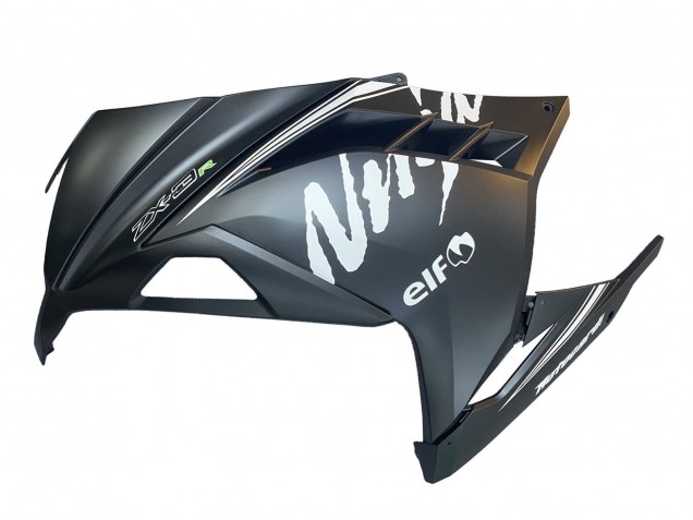 Carenado Moto Kawasaki EX300 2013-2024 - Negro Mate Blanco Elf Nieve