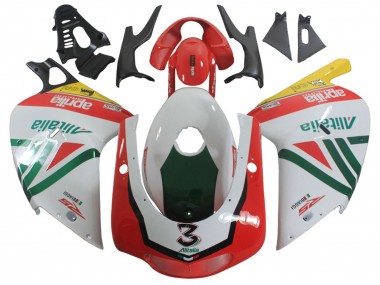 Carenado Moto Aprilia RS125 2000-2005 - Blanco Amarillo Verde Negro Alitalia 3