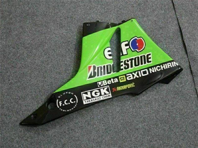 Carenado Moto Kawasaki ZX6R 2009-2012 - Verde Negro Brillante Elf Touch4 Bridgestone