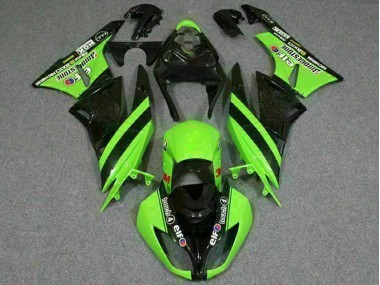 Carenado Moto Kawasaki ZX6R 2009-2012 - Verde Negro Brillante Elf Touch4 Bridgestone