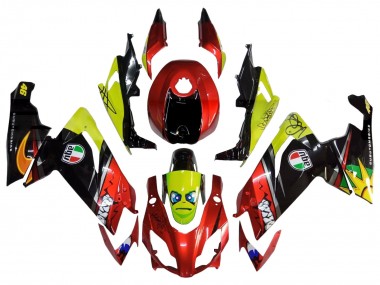 Carenado Moto Aprilia RS4 50 125 2012-2018 - Rojo Amarillo Negro Brillante Tiburón