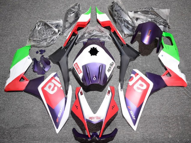 Carenado Moto Aprilia RS4 50 125 2012-2018 - Blanco Verde Rojo Púrpura