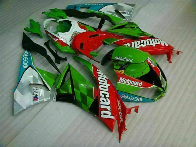 Carenado Moto Kawasaki ZX6R 2009-2012 - Verde Blanco Rojo Negro Azul Motocard