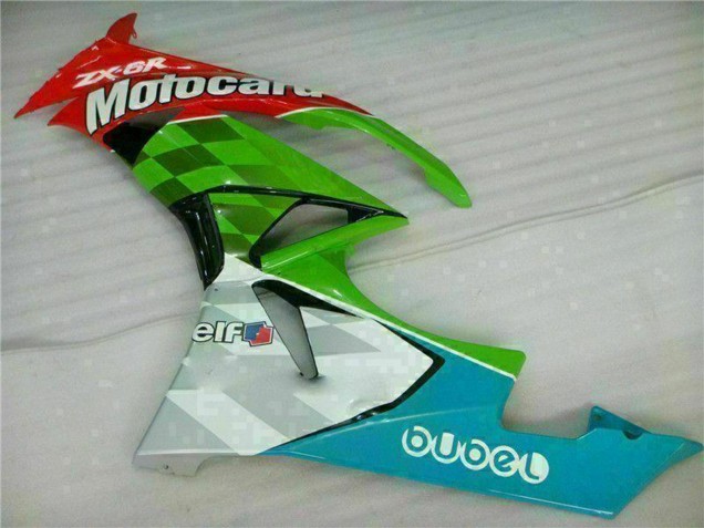 Carenado Moto Kawasaki ZX6R 2009-2012 - Verde Blanco Rojo Negro Azul Motocard